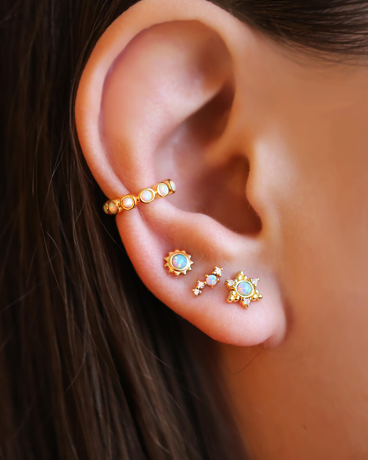 Star Opal Stud Earrings
