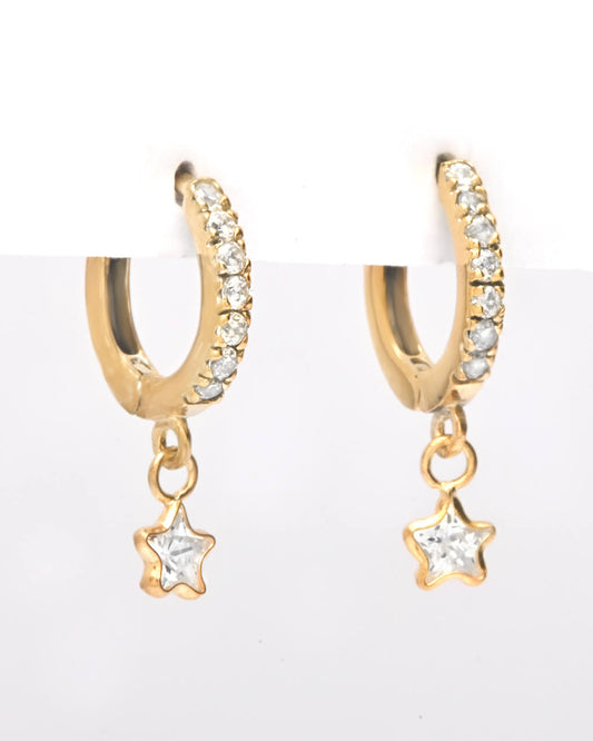 Star Huggie hoop earrings, small celestial earrings, star earrings