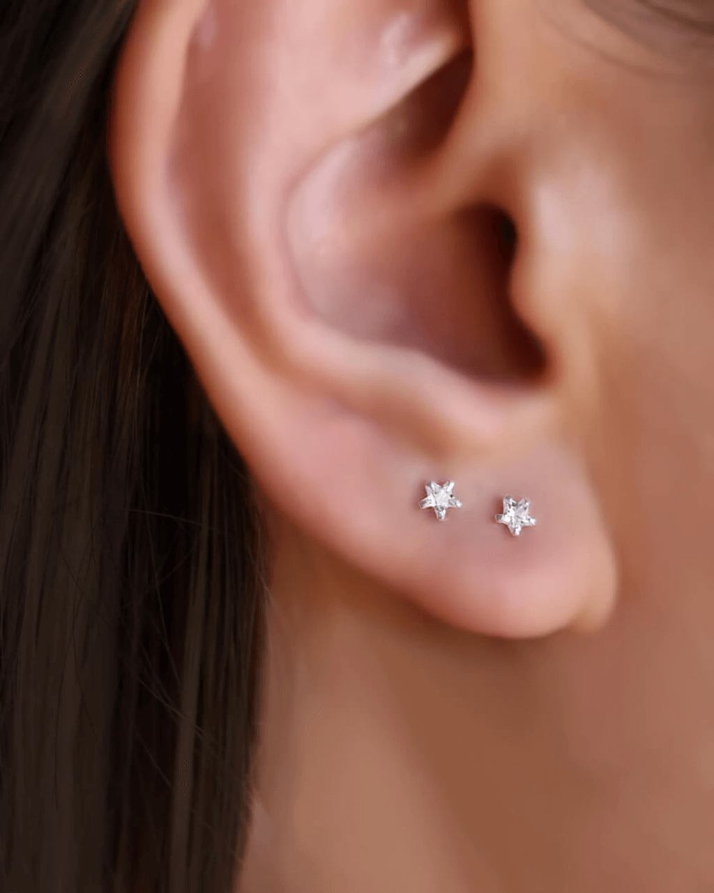 Tiny star earrings, mini earrings, gold star studs