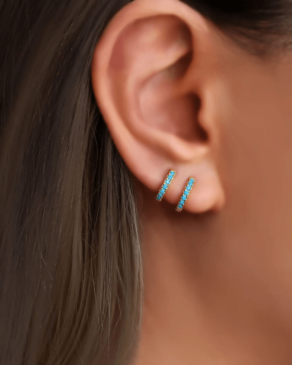 turquoise hoops, blue hoops earrings, turquoise men jewelry