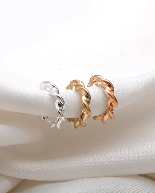 Gold no piercing cuff, No Piercing Cartilage Hoops,