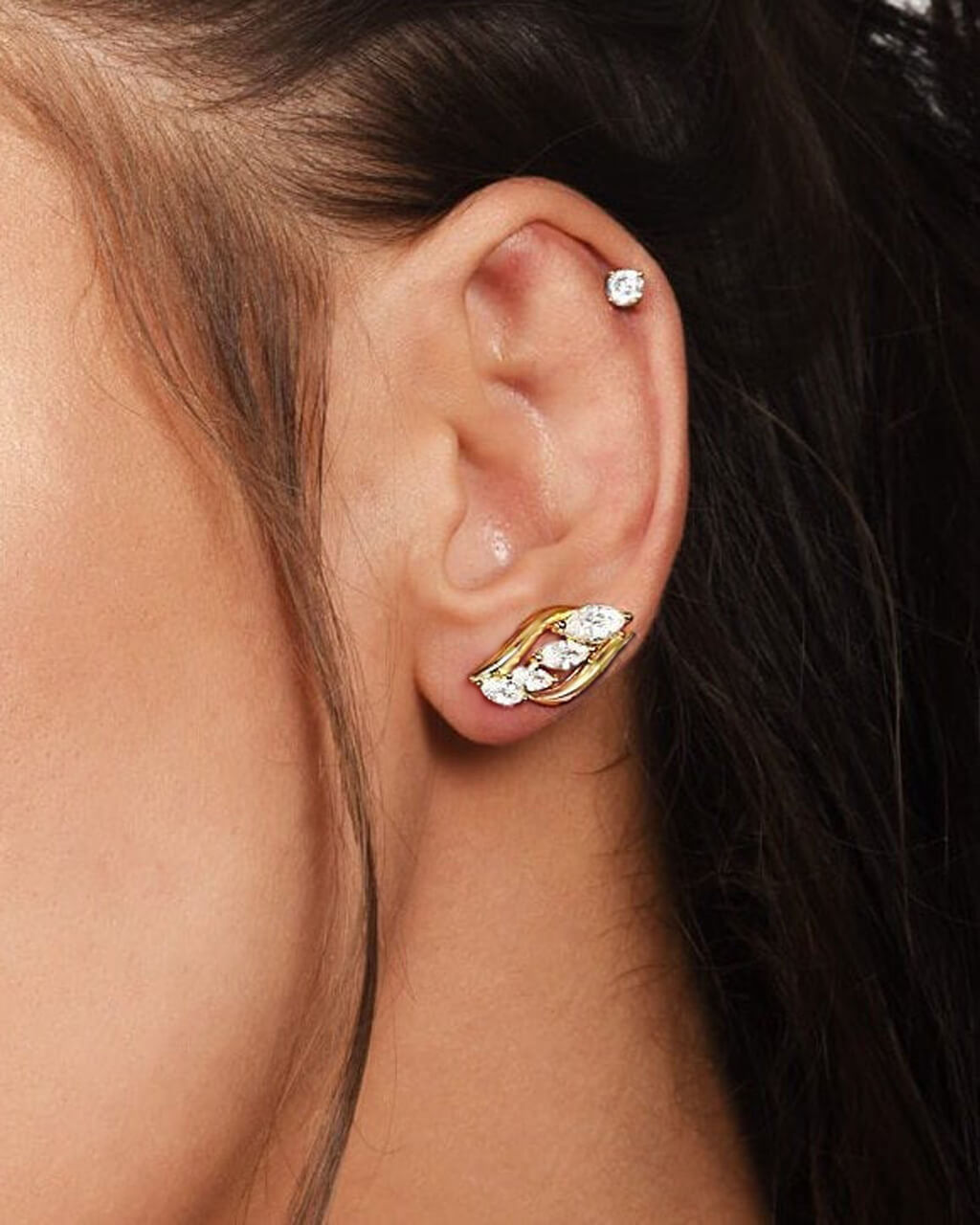 boucles d'oreille montantes, boucle d'oreille grimpeur, VERENDI