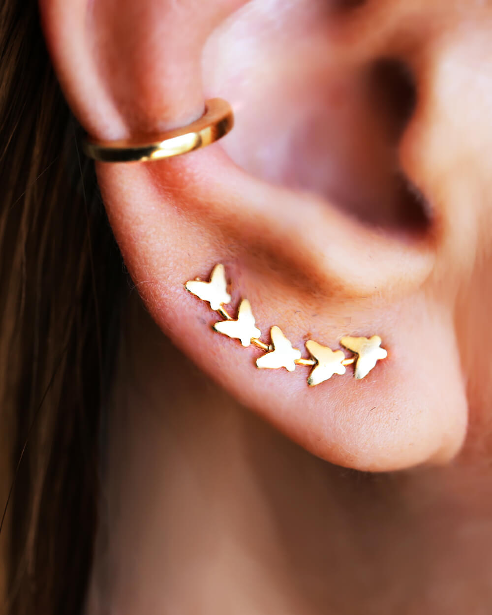 orecchini rampicanti, Earcuff donna oro, Ear climber, ear cuff