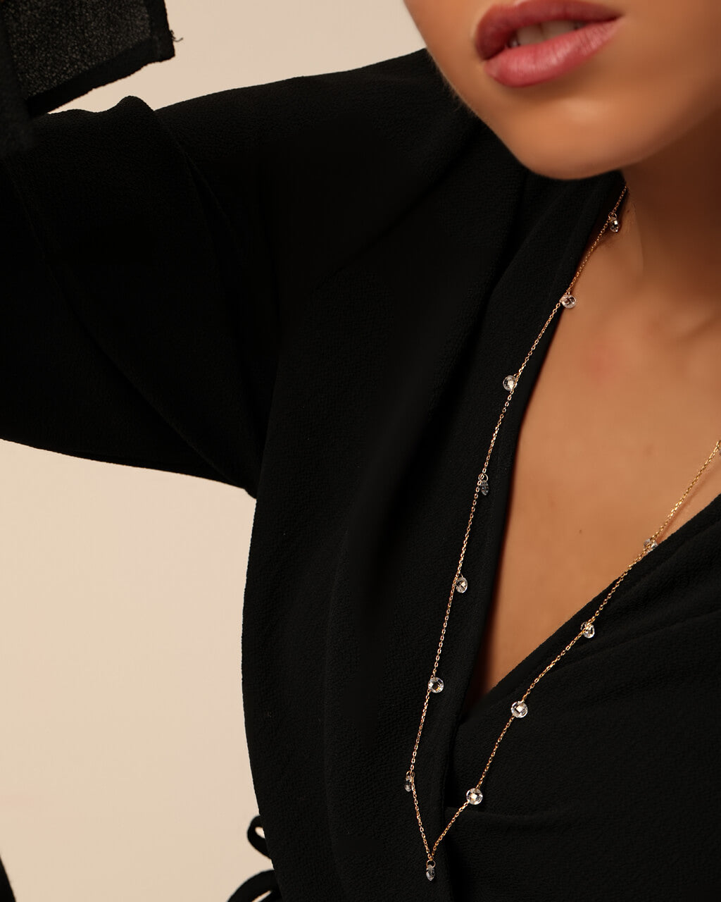 Long Necklace with Disco Drops