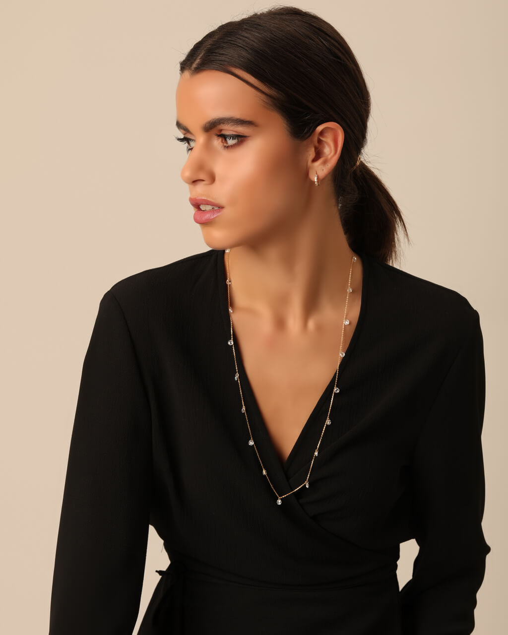 Long Necklace with Disco Drops