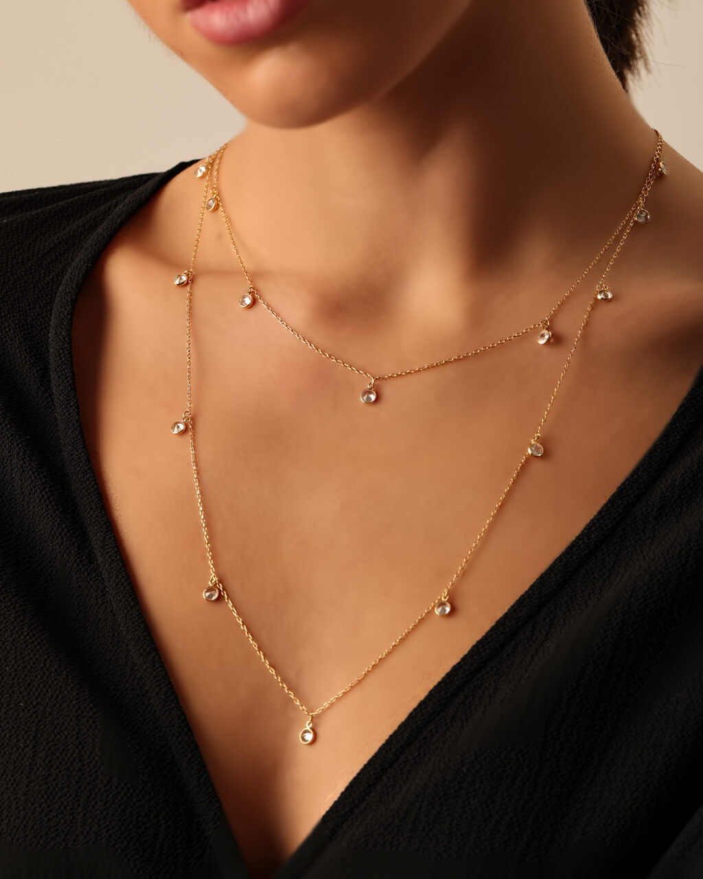 Long Necklace with Drops