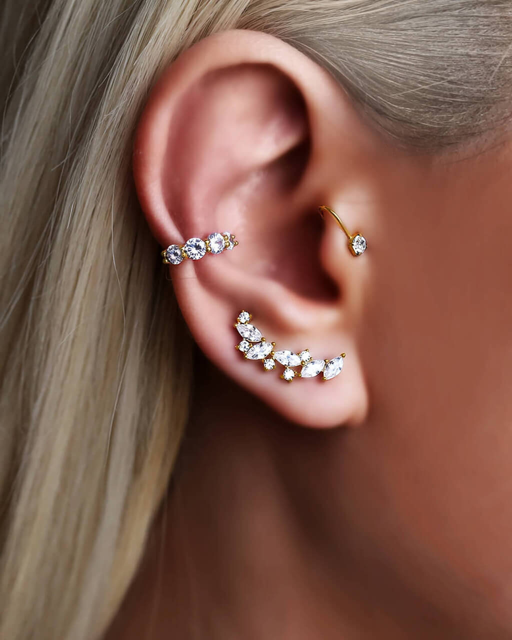 VERENDI, orecchini rampicanti , Ear cuff orecchini