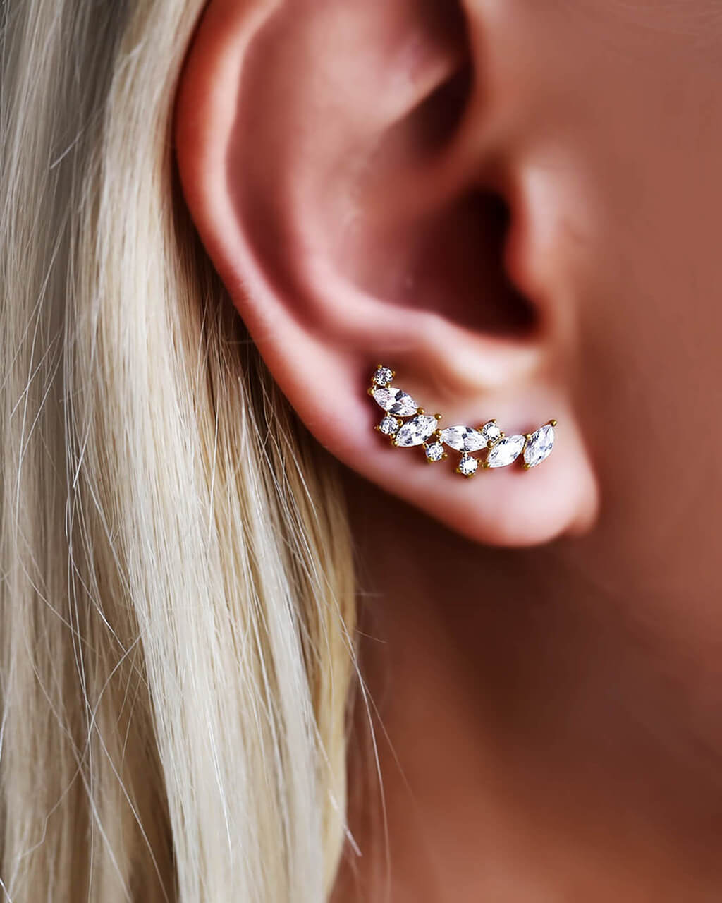 VERENDI earrings, climber earrings