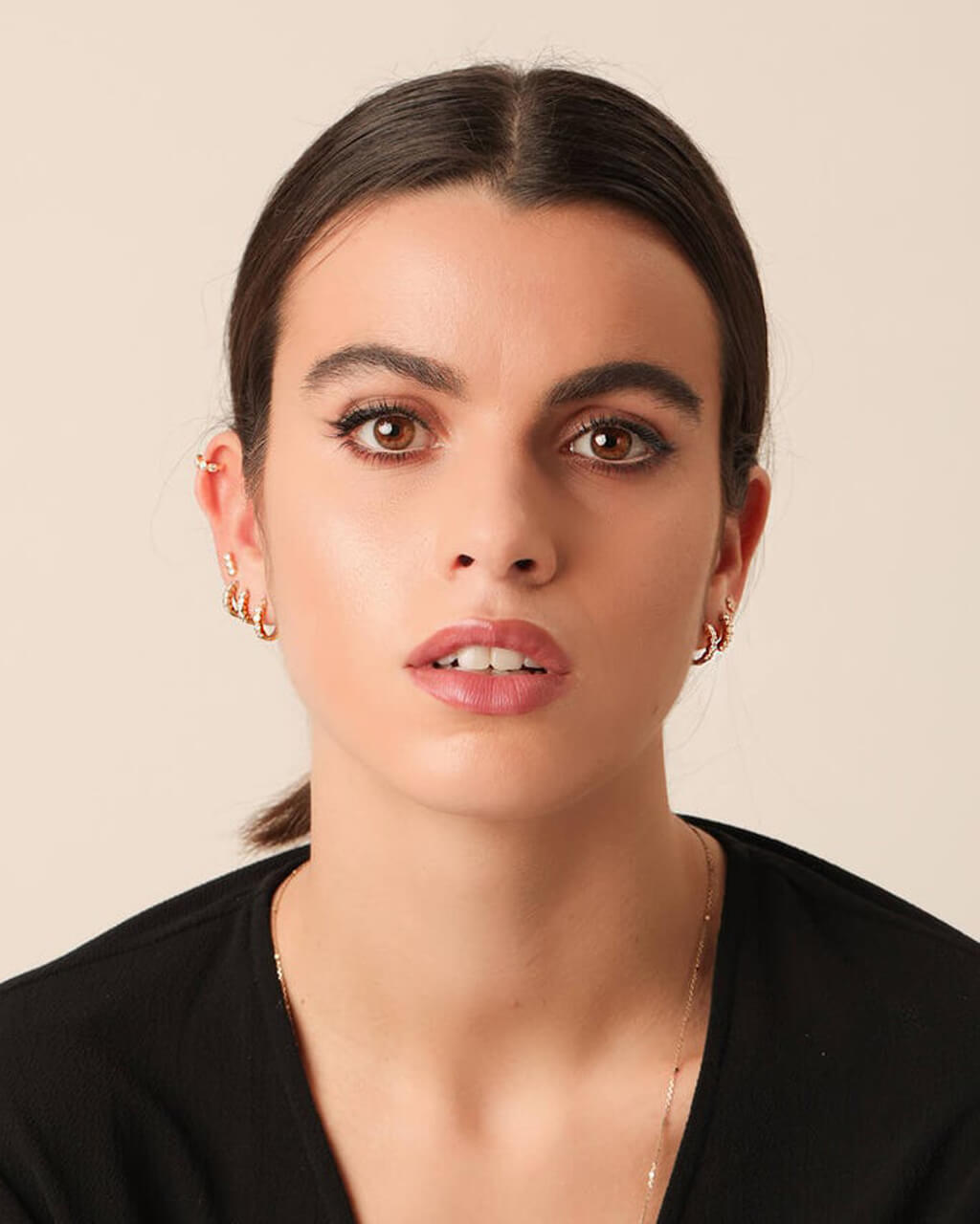 Small silver hoop earrings