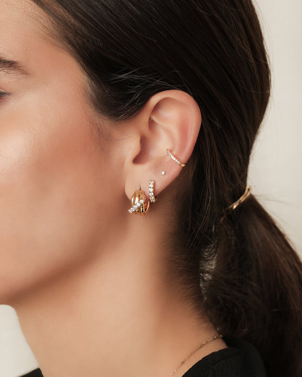 Small silver hoop earrings