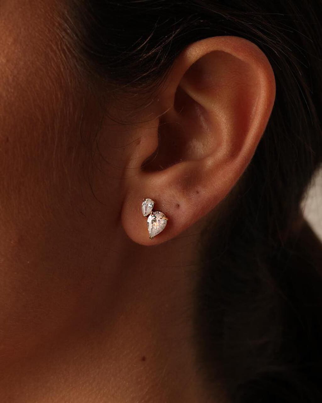 Double Drop Ear Studs