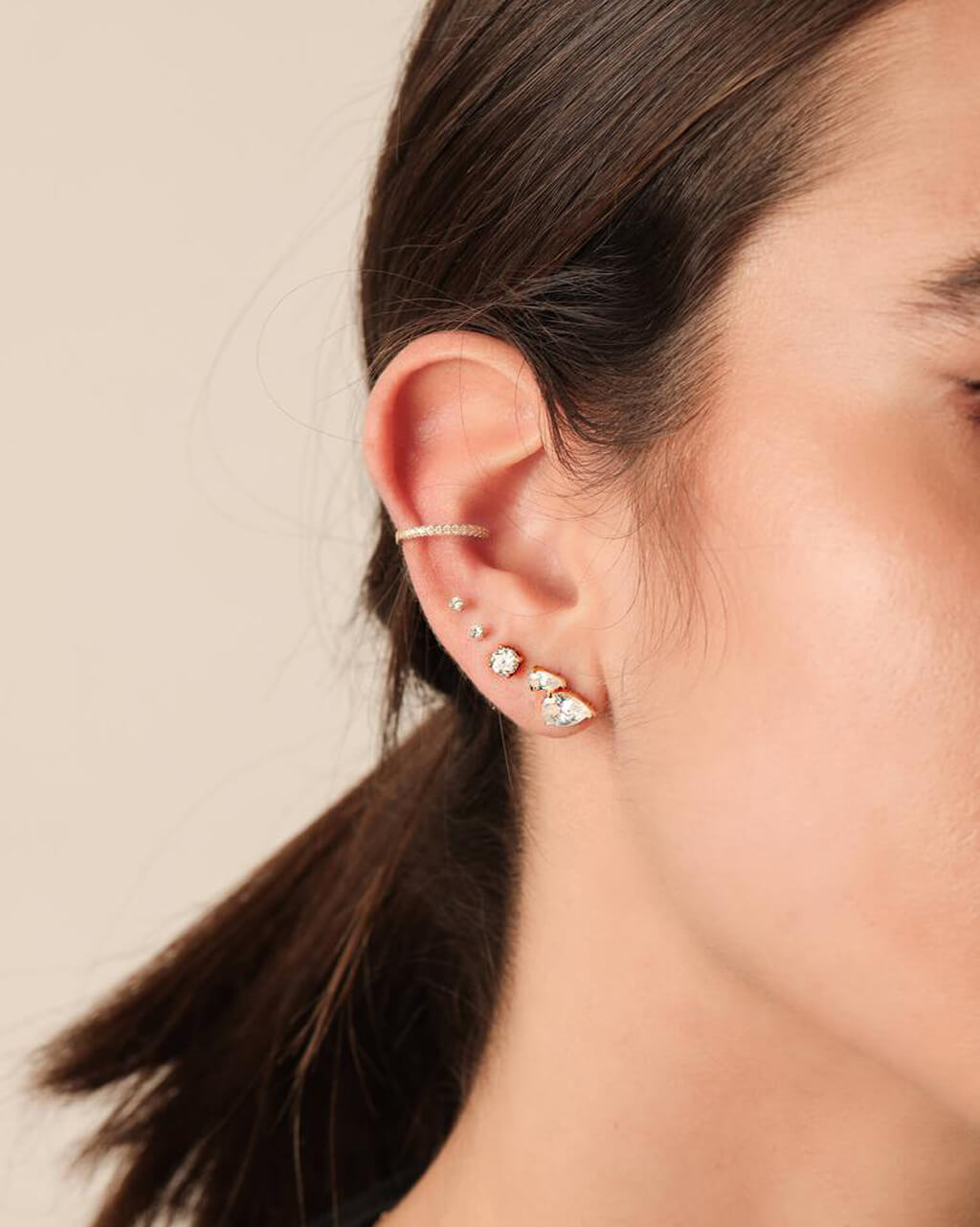 Double Drop Ear Studs