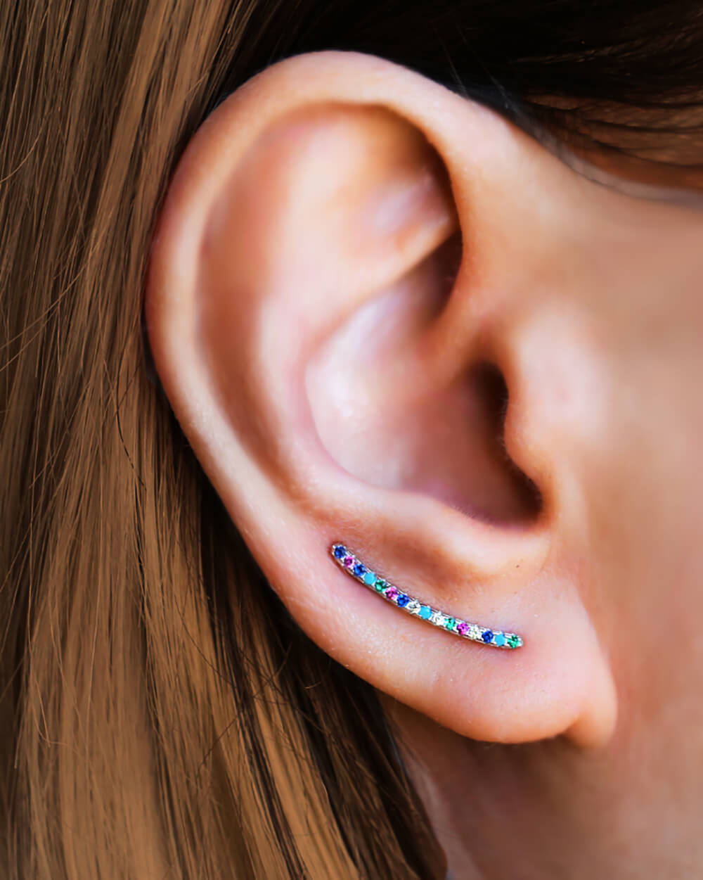 climber earrings, ear crawler,