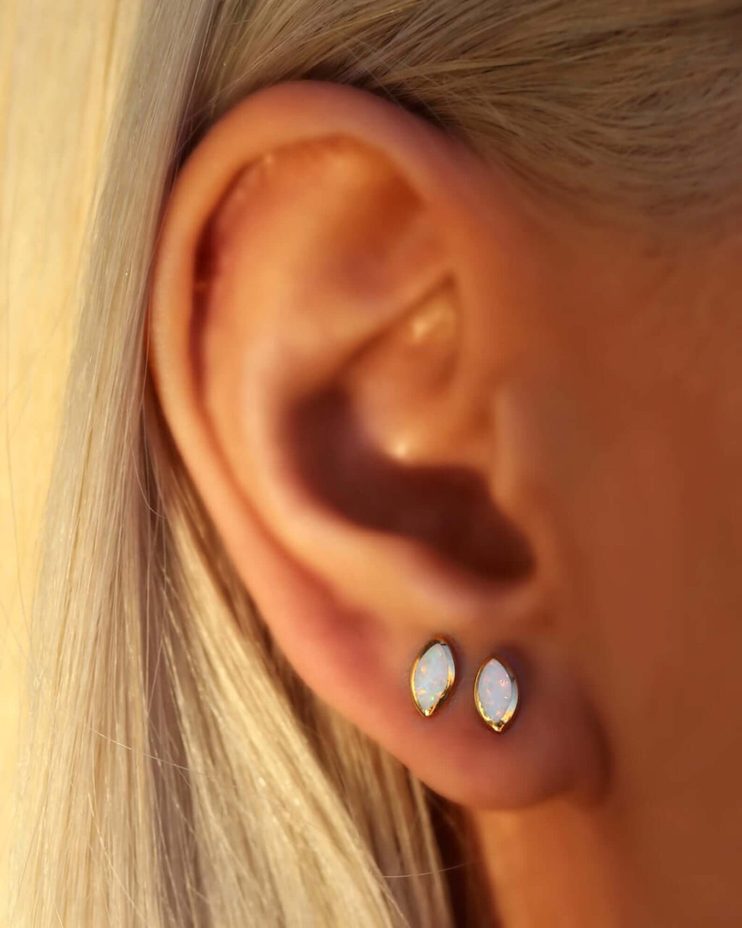 Opal Oval Ear Studs