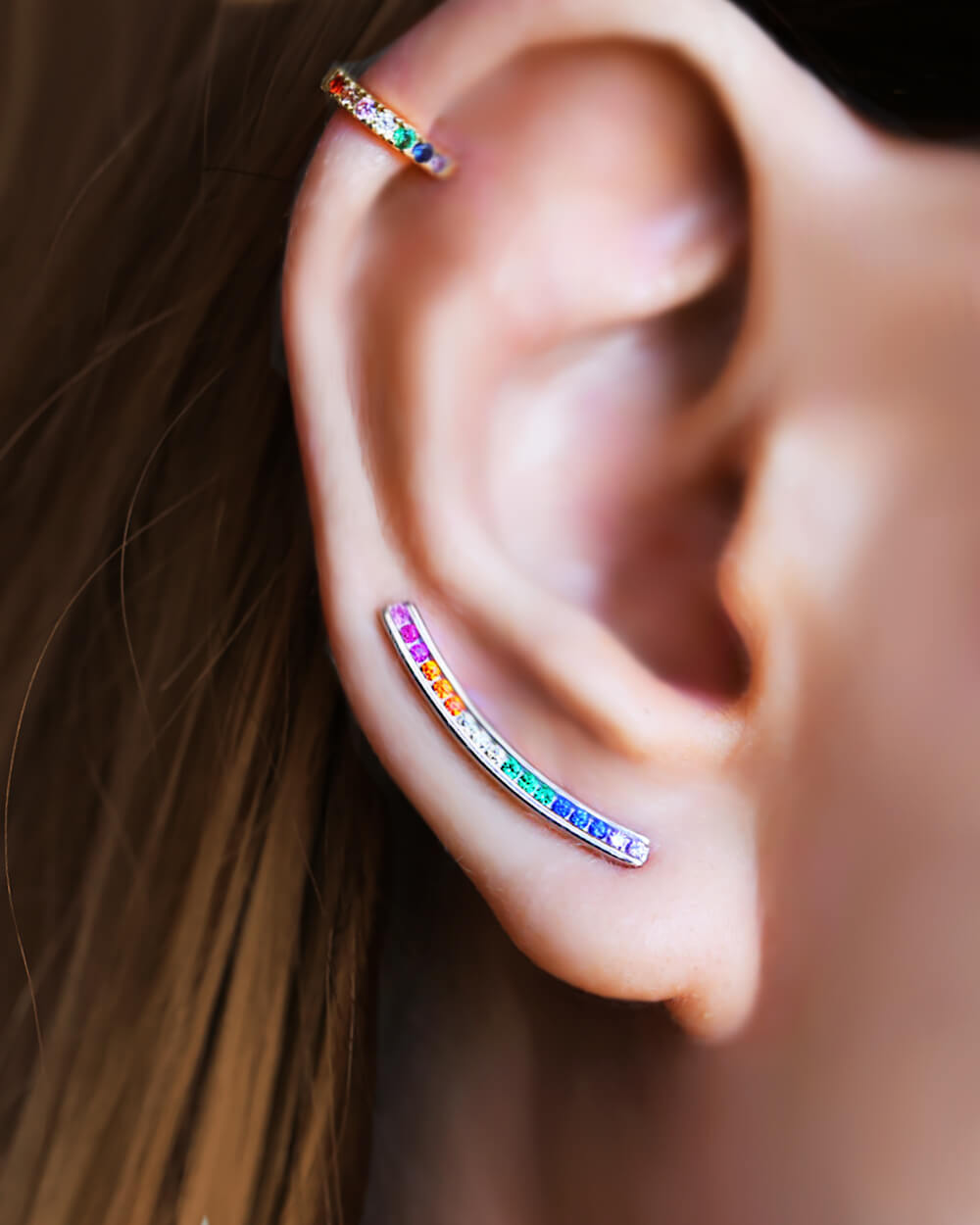 VERENDI, boucles d'oreille grimpante, boucles d'oreille montantes