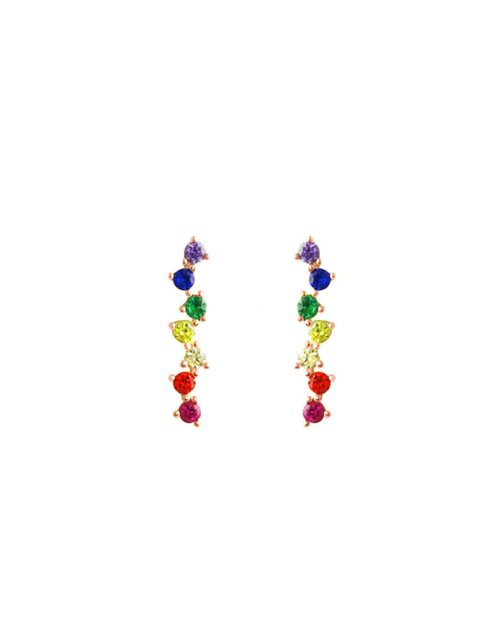  rainbow earrings, orecchini rampicanti, boucles d'oreille montantes